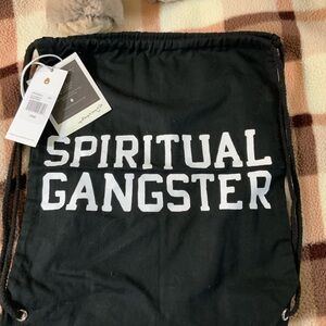 Spiritual Gangster Black and White Drawstring Backpack